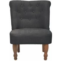 Topdeal Chaise En Style Français Gris Tissu 9 Topdeal Chaise En Style Français Gris Tissu -Pas Cher Fauteuil Magasin 52083599 3