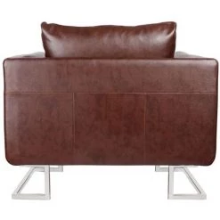 Topdeal Fauteuil Cube Avec Pieds Chromés Marron Similicuir 9 Topdeal Fauteuil Cube Avec Pieds Chromés Marron Similicuir -Pas Cher Fauteuil Magasin 52083792 3