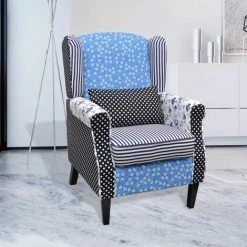 Topdeal Fauteuil Avec Design De Patchwork Tissu