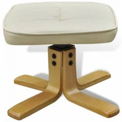 Topdeal Fauteuil Avec Repose-pied Blanc Crème Similicuir 11 Topdeal Fauteuil Avec Repose-pied Blanc Crème Similicuir -Pas Cher Fauteuil Magasin 52083832 5