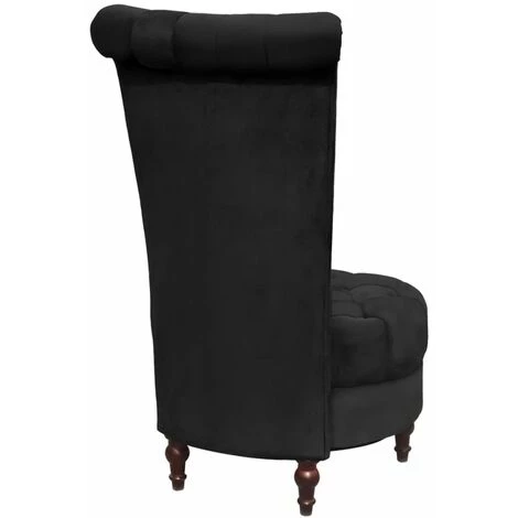 Topdeal Chaise De Canapé Avec Dossier Haut Noir Tissu 6 Topdeal Chaise De Canapé Avec Dossier Haut Noir Tissu – Image 4