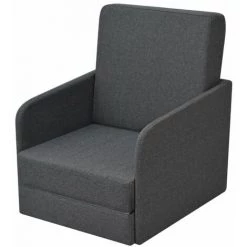 Topdeal Fauteuil Convertible Gris Foncé Tissu