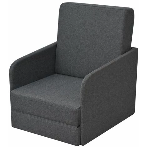 Topdeal Fauteuil Convertible Gris Foncé Tissu 3 Topdeal Fauteuil Convertible Gris Foncé Tissu