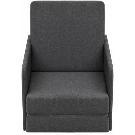 Topdeal Fauteuil Convertible Gris Foncé Tissu 4 Topdeal Fauteuil Convertible Gris Foncé Tissu – Image 2