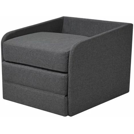 Topdeal Fauteuil Convertible Gris Foncé Tissu 5 Topdeal Fauteuil Convertible Gris Foncé Tissu – Image 3