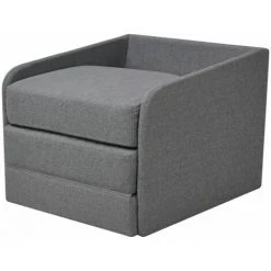 Topdeal Fauteuil Convertible Gris Clair Tissu -Pas Cher Fauteuil Magasin 52084565 3