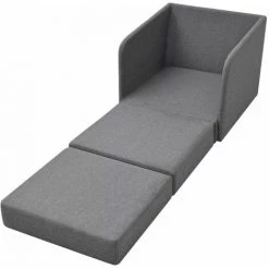 Topdeal Fauteuil Convertible Gris Clair Tissu -Pas Cher Fauteuil Magasin 52084565 4