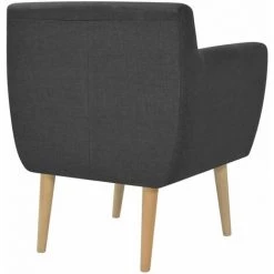 Topdeal Fauteuil Gris Foncé Tissu -Pas Cher Fauteuil Magasin 52084755 4