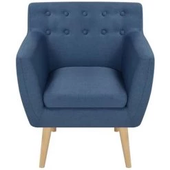 Topdeal Fauteuil Bleu Tissu -Pas Cher Fauteuil Magasin 52084757 3