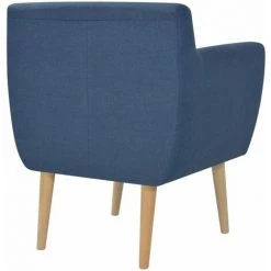 Topdeal Fauteuil Bleu Tissu -Pas Cher Fauteuil Magasin 52084757 4