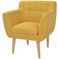 Topdeal Fauteuil Jaune Tissu