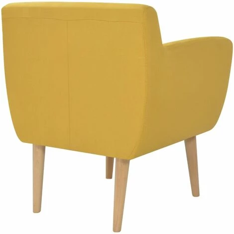 Topdeal Fauteuil Jaune Tissu 6 Topdeal Fauteuil Jaune Tissu – Image 4