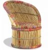 Topdeal Chaise En Bambou Avec Détails Chindi