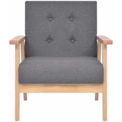 Topdeal Fauteuil Gris Foncé Tissu -Pas Cher Fauteuil Magasin 52084974 3