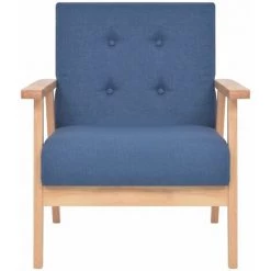 Topdeal Fauteuil Bleu Tissu -Pas Cher Fauteuil Magasin 52084976 3