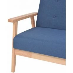 Topdeal Fauteuil Bleu Tissu -Pas Cher Fauteuil Magasin 52084976 5