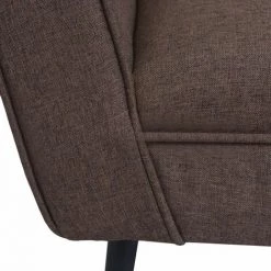Topdeal Fauteuil Marron Acier Et Tissu 10 Topdeal Fauteuil Marron Acier Et Tissu -Pas Cher Fauteuil Magasin 52085268 4