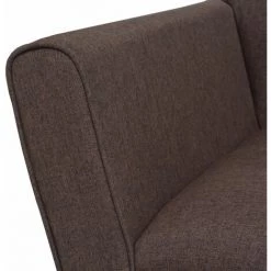 Topdeal Fauteuil Marron Acier Et Tissu 11 Topdeal Fauteuil Marron Acier Et Tissu -Pas Cher Fauteuil Magasin 52085268 5