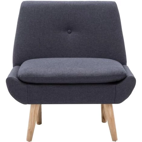 Topdeal Fauteuil Sans Accoudoirs Gris Foncé Tissu 6 Topdeal Fauteuil Sans Accoudoirs Gris Foncé Tissu – Image 4