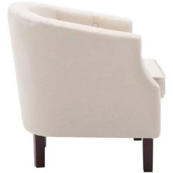 Topdeal Fauteuil Beige Tissu -Pas Cher Fauteuil Magasin 52085818 5