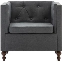 Topdeal Fauteuil Gris Foncé Tissu -Pas Cher Fauteuil Magasin 52085902 5