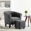 Topdeal Fauteuil Et Tabouret Gris Foncé Tissu 2 Topdeal Fauteuil Et Tabouret Gris Foncé Tissu -Pas Cher Fauteuil Magasin 52086262 1