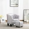 Topdeal Fauteuil Avec Repose-pied Argenté Brillant Similicuir