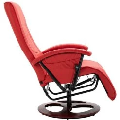 Topdeal Fauteuil TV Pivotant Rouge Similicuir 10 Topdeal Fauteuil TV Pivotant Rouge Similicuir -Pas Cher Fauteuil Magasin 52086364 4