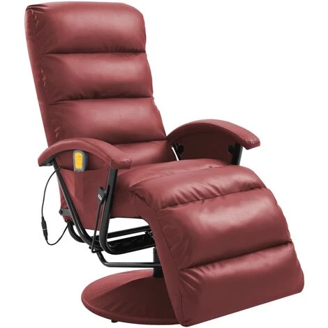 Topdeal Fauteuil De Massage TV Rouge Bordeaux Similicuir 3 Topdeal Fauteuil De Massage TV Rouge Bordeaux Similicuir