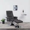 Topdeal Fauteuil De Massage Avec Repose-pied Gris Similicuir -Pas Cher Fauteuil Magasin 52086390 1