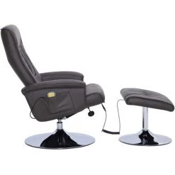 Topdeal Fauteuil De Massage Avec Repose-pied Gris Similicuir 10 Topdeal Fauteuil De Massage Avec Repose-pied Gris Similicuir -Pas Cher Fauteuil Magasin 52086390 4