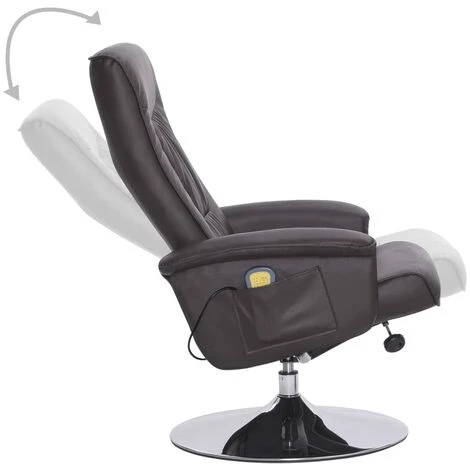 Topdeal Fauteuil De Massage Avec Repose-pied Gris Similicuir 7 Topdeal Fauteuil De Massage Avec Repose-pied Gris Similicuir – Image 5