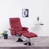 Topdeal Fauteuil De Massage Avec Repose-pied Rouge Bordeaux Similicuir -Pas Cher Fauteuil Magasin 52086394 1