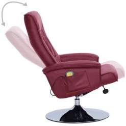 Topdeal Fauteuil De Massage Avec Repose-pied Rouge Bordeaux Similicuir -Pas Cher Fauteuil Magasin 52086394 5