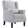 Topdeal Fauteuil Gris Clair Tissu -Pas Cher Fauteuil Magasin 52086401 1
