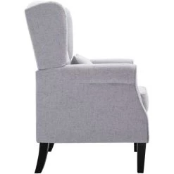 Topdeal Fauteuil Gris Clair Tissu -Pas Cher Fauteuil Magasin 52086401 5