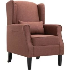 Topdeal Fauteuil Marron Tissu