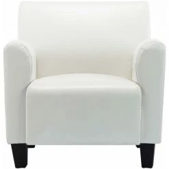 Topdeal Chaise Blanc Similicuir -Pas Cher Fauteuil Magasin 52086408 5