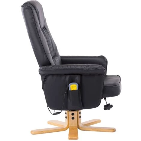 Topdeal Fauteuil De Massage Avec Repose-pieds Noir Similicuir 7 Topdeal Fauteuil De Massage Avec Repose-pieds Noir Similicuir – Image 5