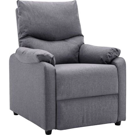 Topdeal Fauteuil TV Gris Clair Tissu 4 Topdeal Fauteuil TV Gris Clair Tissu – Image 2