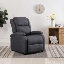 Topdeal Fauteuil Inclinable TV Gris Foncé Tissu