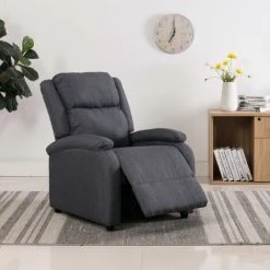 Topdeal Fauteuil Inclinable TV Gris Foncé Tissu -Pas Cher Fauteuil Magasin 52086451 3