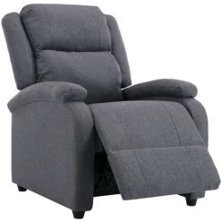 Topdeal Fauteuil Inclinable TV Gris Foncé Tissu -Pas Cher Fauteuil Magasin 52086451 4