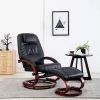 Topdeal Fauteuil Inclinable Avec Repose-pied Noir Similicuir -Pas Cher Fauteuil Magasin 52086455 1