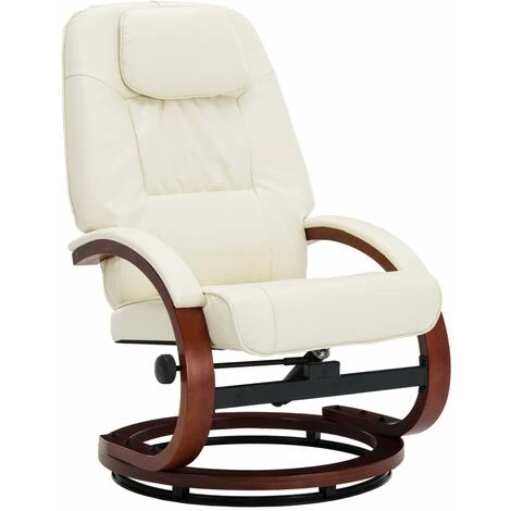 Topdeal Fauteuil Inclinable Avec Repose-pied Blanc Cassé Similicuir 6 Topdeal Fauteuil Inclinable Avec Repose-pied Blanc Cassé Similicuir – Image 4
