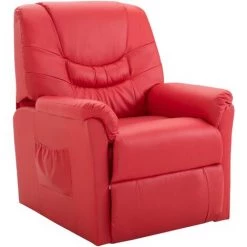 Topdeal Chaise Inclinable Rouge Similicuir