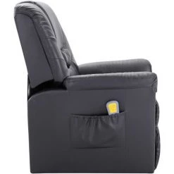 Topdeal Fauteuil Inclinable De Massage Gris Similicuir -Pas Cher Fauteuil Magasin 52086489 3