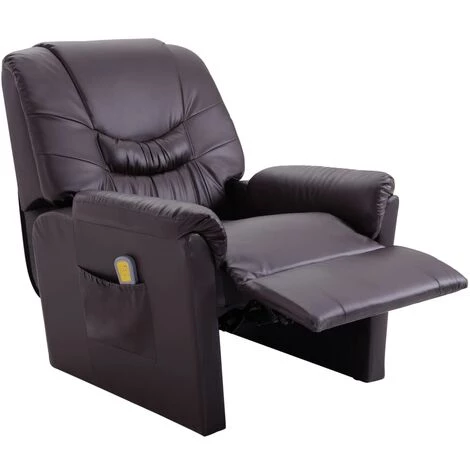 Topdeal Fauteuil Inclinable De Massage Marron Similicuir 7 Topdeal Fauteuil Inclinable De Massage Marron Similicuir – Image 5
