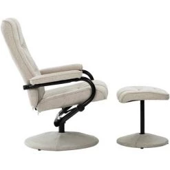 Topdeal Fauteuil Inclinable Avec Repose-pied Crème Tissu 10 Topdeal Fauteuil Inclinable Avec Repose-pied Crème Tissu -Pas Cher Fauteuil Magasin 52086540 4