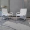 Topdeal Fauteuils 2 Pcs Avec Cadre Chromé Blanc Similicuir